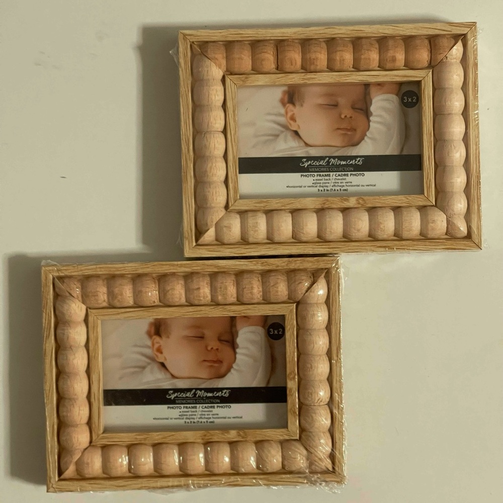 3X2 IN. Special Moments Mini Wooden Photo Frame Set - Natural Brown